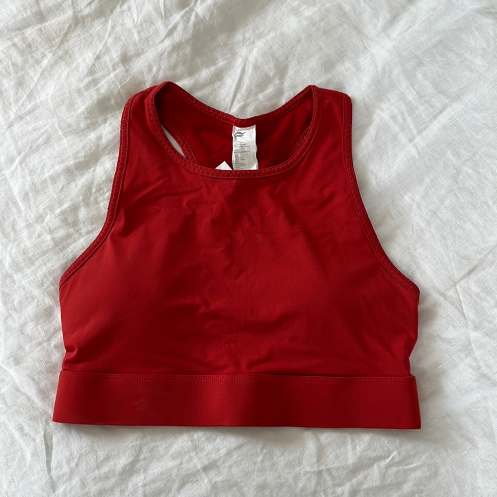 Fabletics Red High neck & High impact sports bra